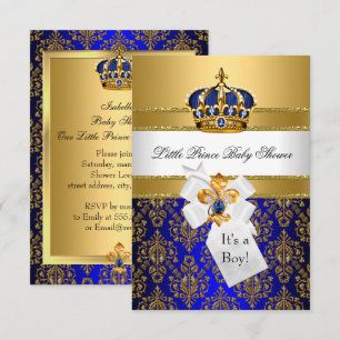 Invitación de baby shower Corona del Principito Az