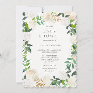 Invitación de Baby Shower Corona Floral de Jardín