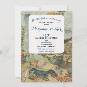 Invitación de baby shower costera bajo el mar
