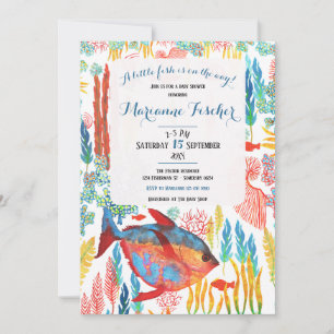 Invitación de baby shower costera bajo el mar