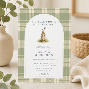Invitación de Baby Shower Cuadro de Golf Little Bi