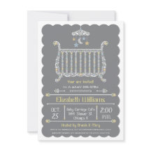 Invitación de Baby Shower — Cuna Elegante