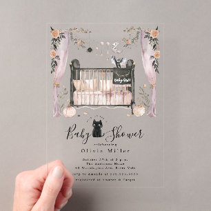 Invitación de Baby Shower Cuna Gótica