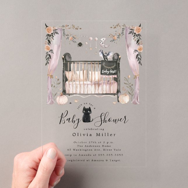 Invitación de Baby Shower Cuna Gótica (Insitu (portátil))