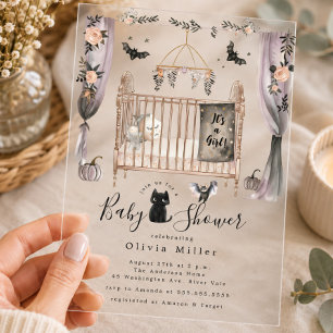 Invitación de Baby Shower Cuna Gótica