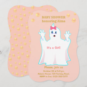 Invitación de Baby Shower Cute Ghost