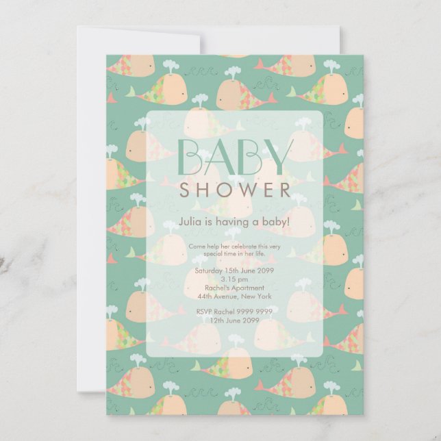 Invitación de Baby Shower Cute Under Sea (Anverso)