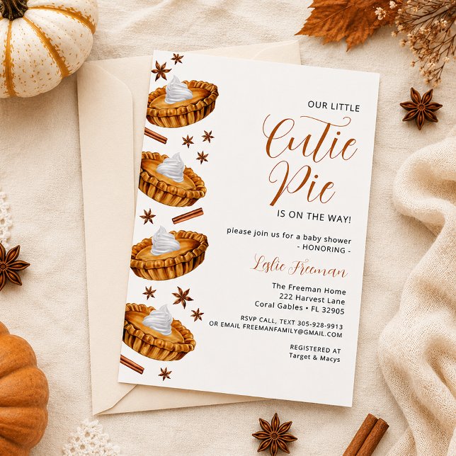 Invitación de Baby Shower Cutie Pie - Otoño (Subido por el creador)