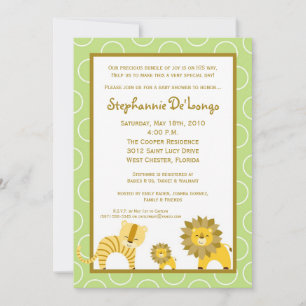Invitación de Baby Shower de 5x7 en Jungle Boy Lio