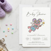 Invitación de baby shower de Abby Cadabby vintage