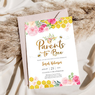 Invitación de Baby Shower de Abeja