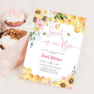 Invitación de Baby Shower de Abeja