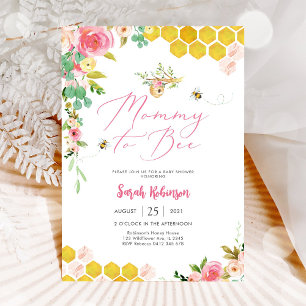Invitación de Baby Shower de Abeja