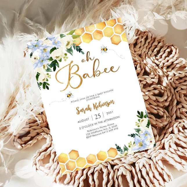 Invitación de Baby Shower de Abeja (Subido por el creador)