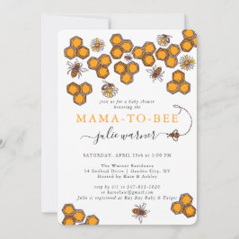 Invitación de baby shower de abeja bumblebee en pa