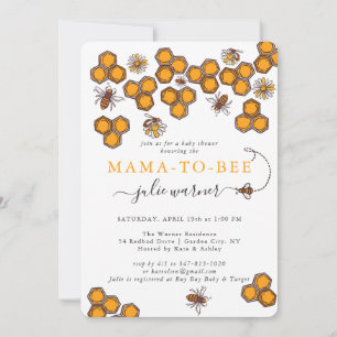 Invitación de baby shower de abeja bumblebee en pa