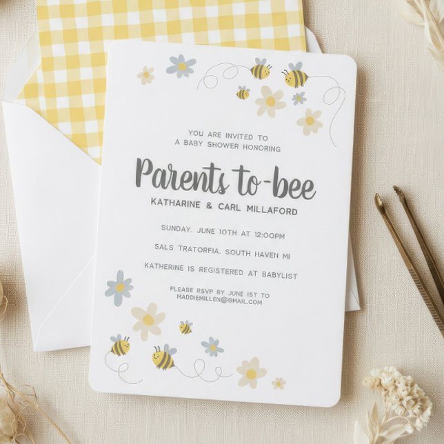 Invitación de Baby Shower de Abeja de Miel | Gingh (Subido por el creador)
