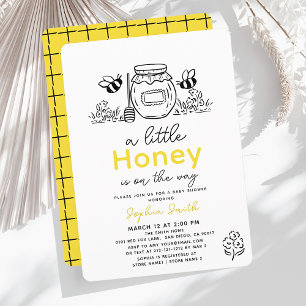 Invitación de Baby Shower de Abeja Dibujada a Mano