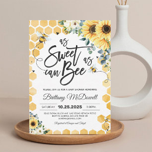 Invitación de Baby Shower de Abeja sin Género Espe