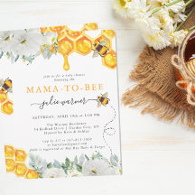 Invitación de Baby Shower de Abejorro en Panal Flo