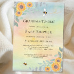 Invitación de Baby Shower de Abuela a Apuesta<br><div class="desc">¡Esta Abuela A Adquirir! El Baby Shower Invitation incluye girasoles acuáticos, eucalipto, abejas y un fondo colorido. Personalizable fácilmente con tus detalles. Para seguir editando, utilice la Herramienta de diseño para cambiar el tipo de letra, el tamaño de la fuente o el color. Porque creamos nuestra obra de arte no...</div>