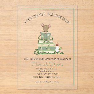 Invitación de baby shower de acrílico Un Nuevo Cap