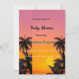 invitación de baby shower de acuarela azul