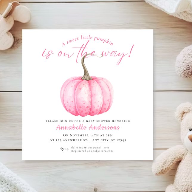 Invitación de baby shower de acuarela de Calabacit (Subido por el creador)