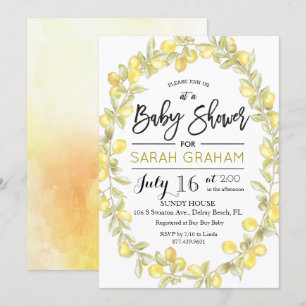 Invitación de Baby Shower de Acuarela de Corona de