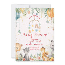Invitación de baby shower de acuarela elegante