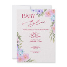 Invitación de Baby Shower de Acuarela Floral Baby