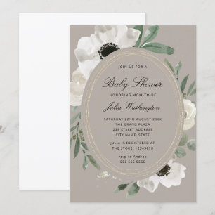 Invitación de Baby Shower de Acuarela Floral de Gé