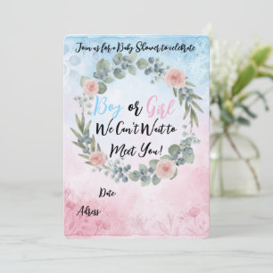 Invitación de baby shower de acuarela floral - Ros