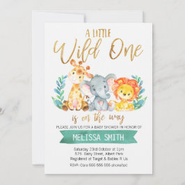 Invitación de Baby Shower de Acuarela Safari Salva