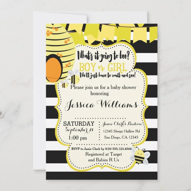 Invitación de Baby Shower de admisión o Fiesta de  (Anverso)