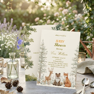 Invitación de Baby Shower de Adorables Animales de