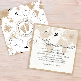 Invitación de Baby Shower de Adventure Awaits Trav
