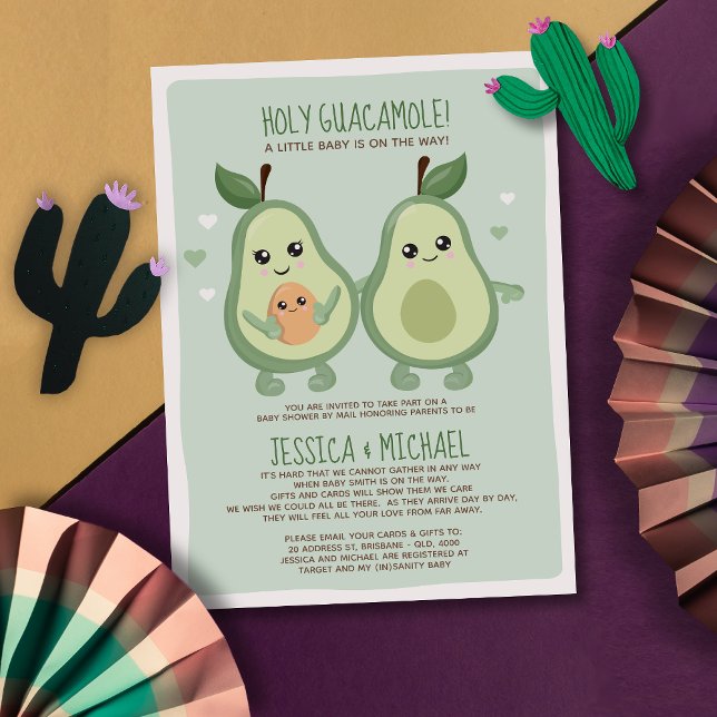 Invitación de Baby Shower de aguacamole Holy Guaca (Subido por el creador)