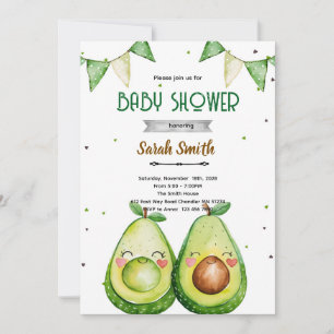 Invitación de baby shower de aguacate