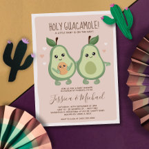 Invitación de Baby Shower de aguacate sagrado
