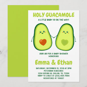 Invitación de Baby Shower de Aguacate Santo Guacam