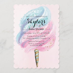 Invitación de Baby Shower de Algodón de Azúcar