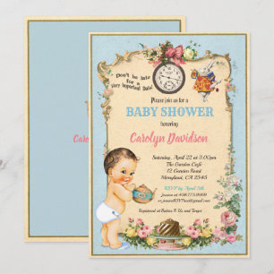Invitación de Baby Shower de Alice in Wonderland