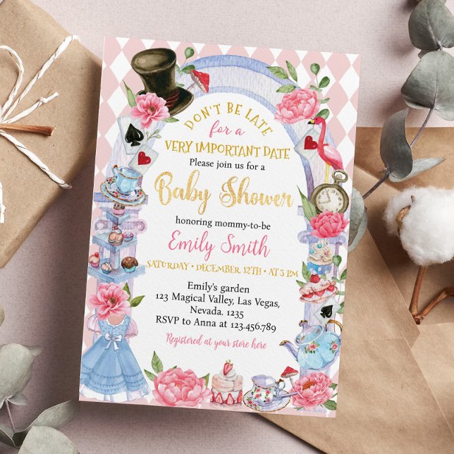 Invitación de Baby Shower de Alice in Wonderland (Subido por el creador)