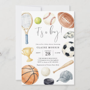 Invitación de Baby Shower de All Star Sports