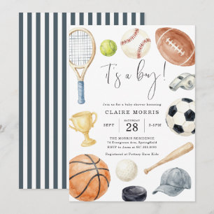 Invitación de Baby Shower de All Star Sports