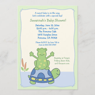 Invitación de Baby Shower de amigos de rana de tor