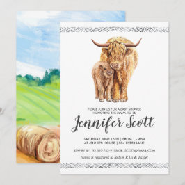 Invitación de baby shower de amor de vaca