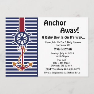 Invitación de Baby Shower de Anchor Baby Boy
