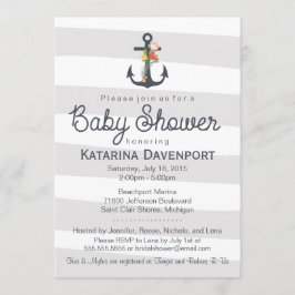 Invitación de Baby Shower de ancla náutica - Chico